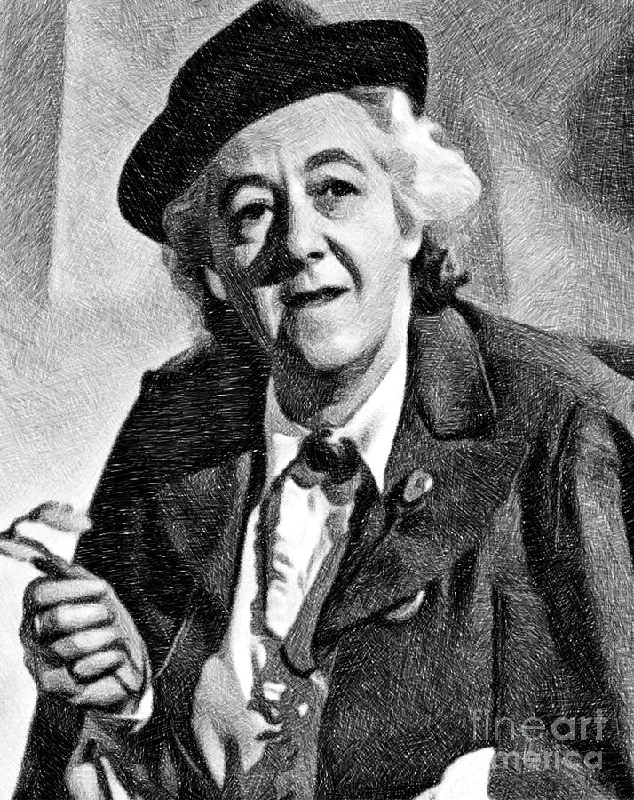 Margaret Rutherford, Vintage Actress By Js Drawing