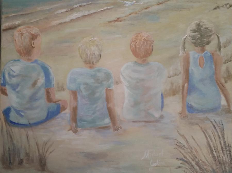 Margarets Grandchildren Painting by Mike Jenkins