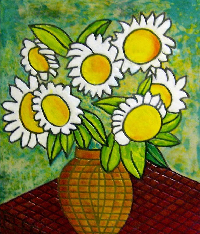 Flower Painting - Margaritas by Victor Madero