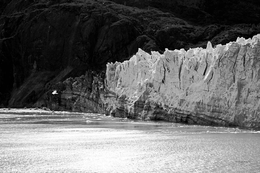 Margerie Glacier About to Calve BW Photograph by Connie Fox