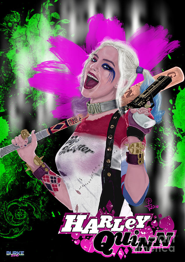 Margot Robbie Digital Art - Margot Robbies Harley Quinn by Joseph Burke Margot Robbie Digital Art - Margot Robbies Harley Quinn by Joseph Burke