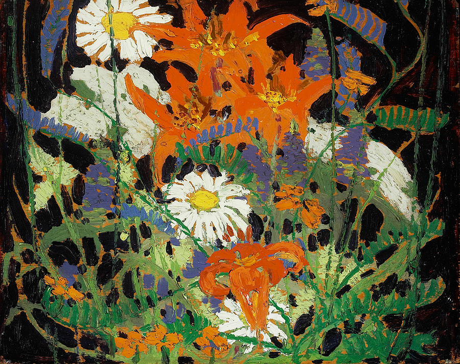 Marguerites, Wood Lillies and Vetch Painting by Tom Thomson