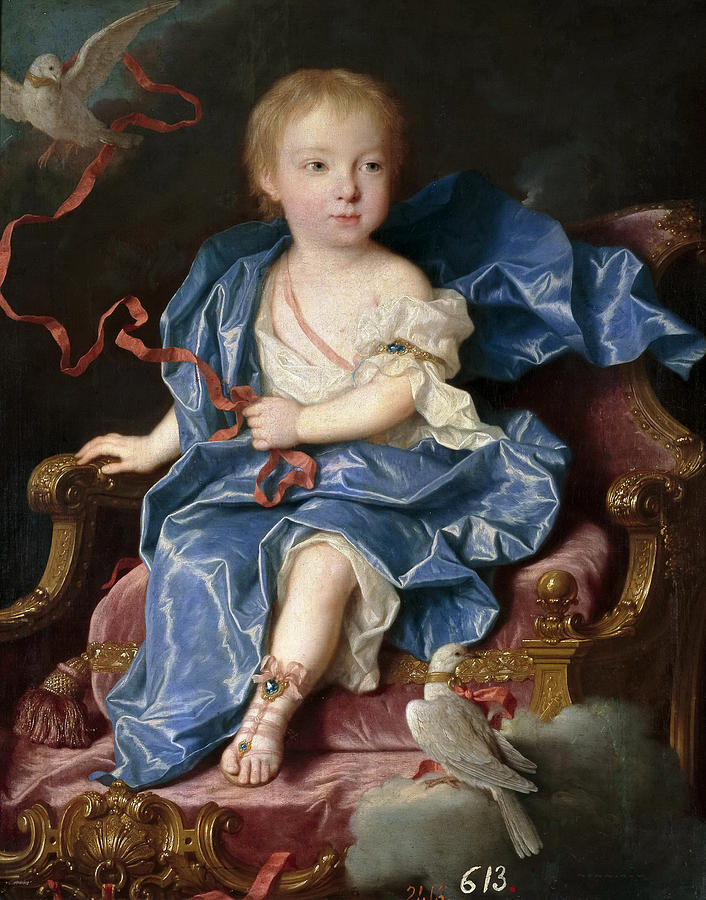 Maria Antonia Fernanda de Borbon. Infanta of Spain. Future Queen of Sardinia Painting by Jean Ranc