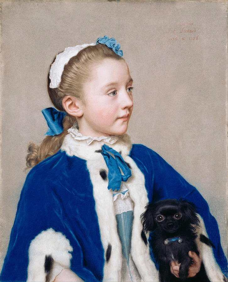 Jean Etienne Liotard Drawing - Maria Frederike van Reede-Athlone at Seven by Jean-Etienne Liotard