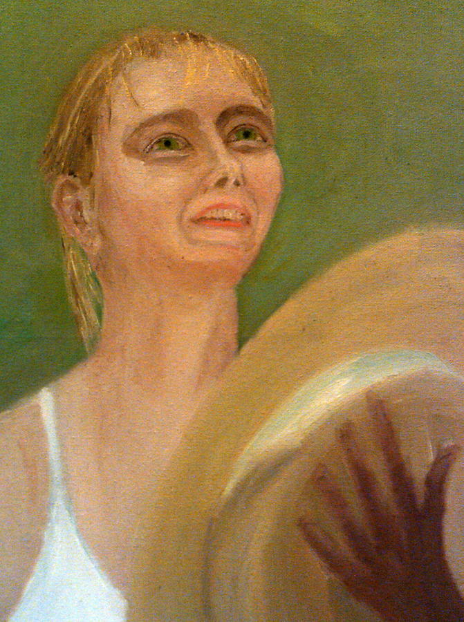 Maria Sharapova In Light Reflected From The Wimbledon Trophy Painting