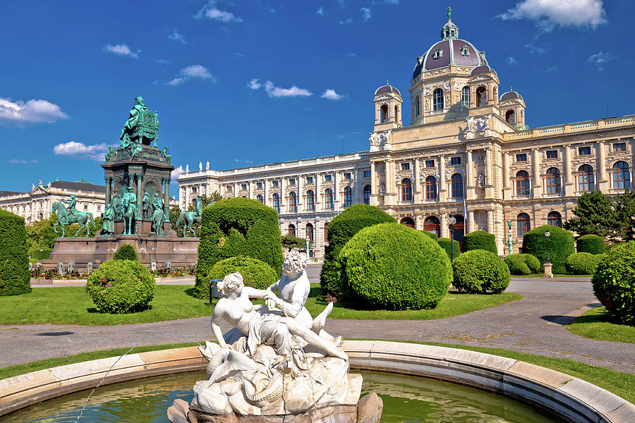 Maria Theresien Platz square in Vienna architecture and nature v Photograph by Brch Photography