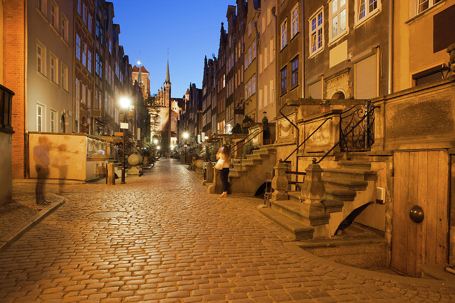 Mariacka Street by Night in Gdansk Photograph by Artur Bogacki