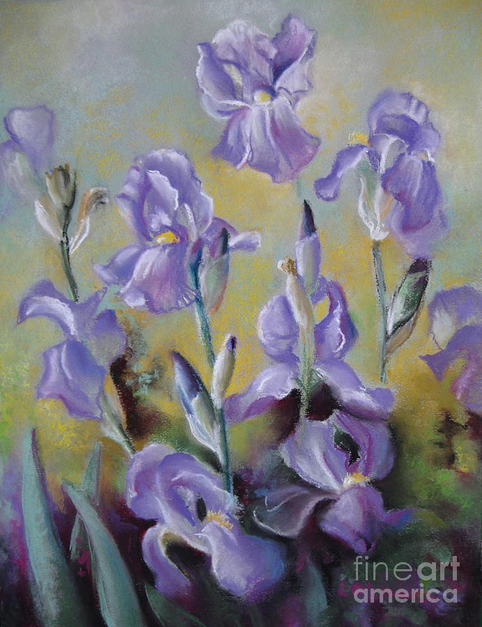 Marias Irises Painting by Elena Oleniuc