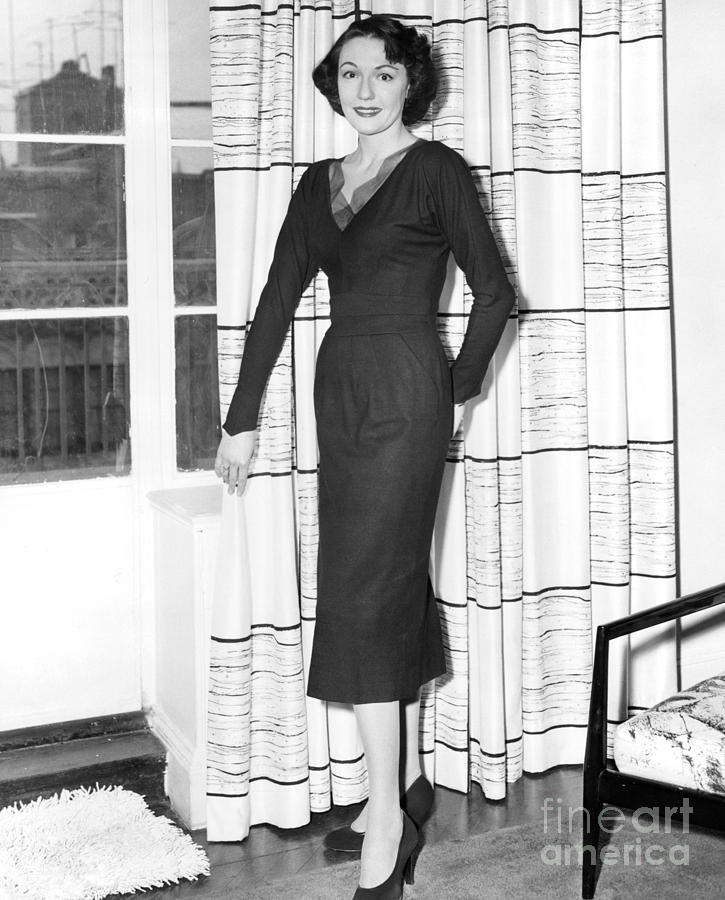 Maribel Hammer Models Beautiful Skin Tight Dress. 1957 Photograph by ...