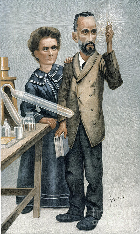 Portrait Photograph - Marie And Pierre Curie by Granger