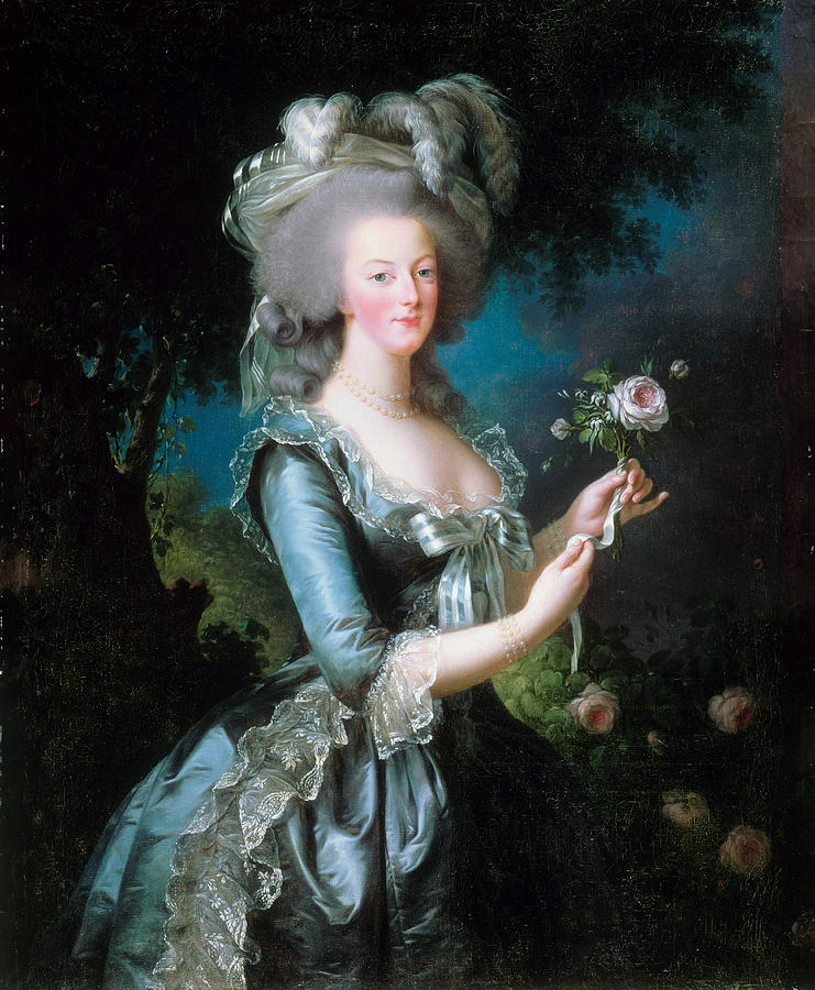 Marie-Antoinette holding a Rose Painting by Elisabeth Louise Vigee Lebrun