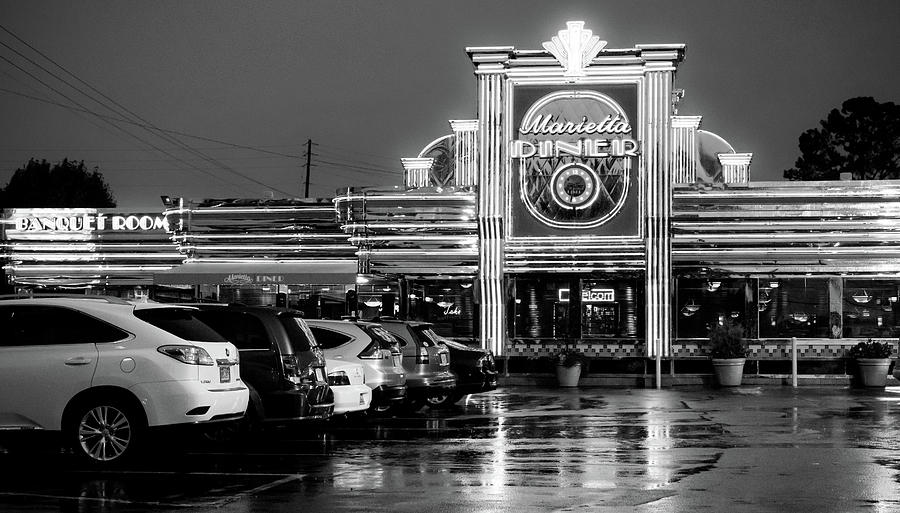 Marietta Diner in Black and White Photograph by Anthony Doudt