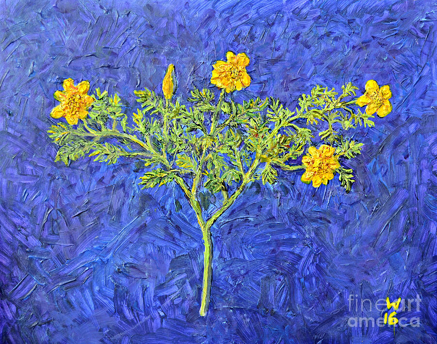 Marigolds Painting by Richard Wandell