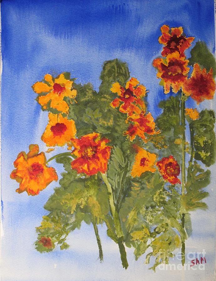 Marigolds Painting by Sandy McIntire