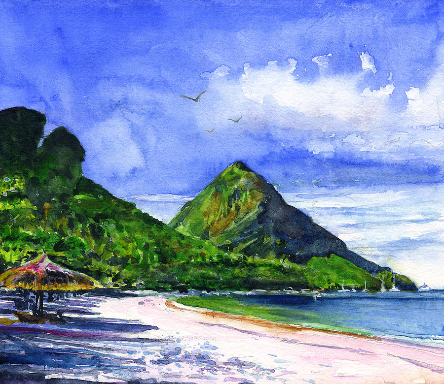 Marigot Bay St Lucia Painting by John D Benson