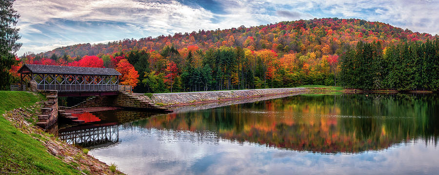 Fall Photograph - Marilla Reservoir by Mark Papke