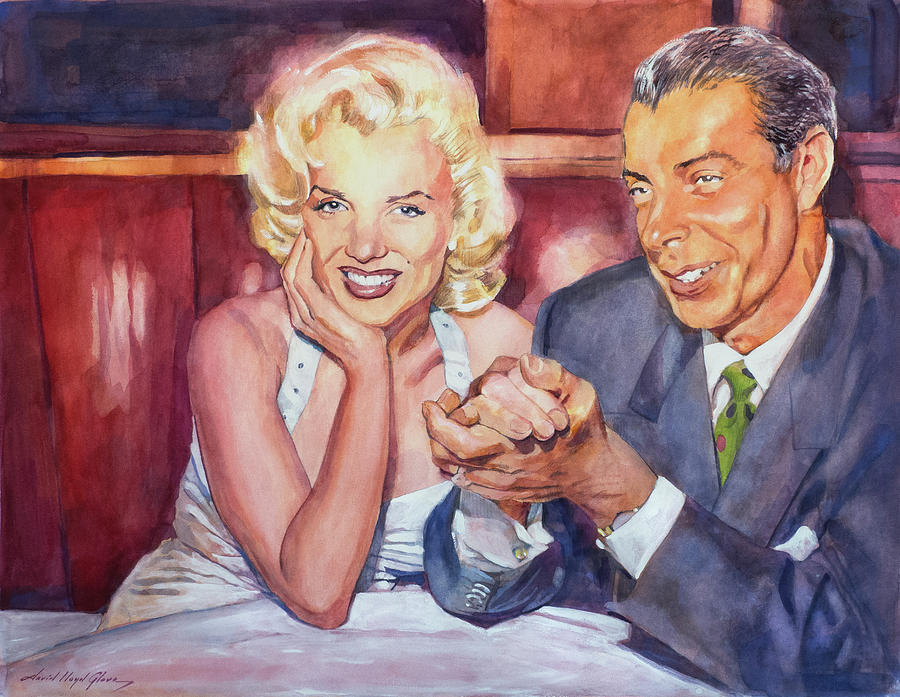MARILYN and JOE 1952  Painting by David Lloyd Glover