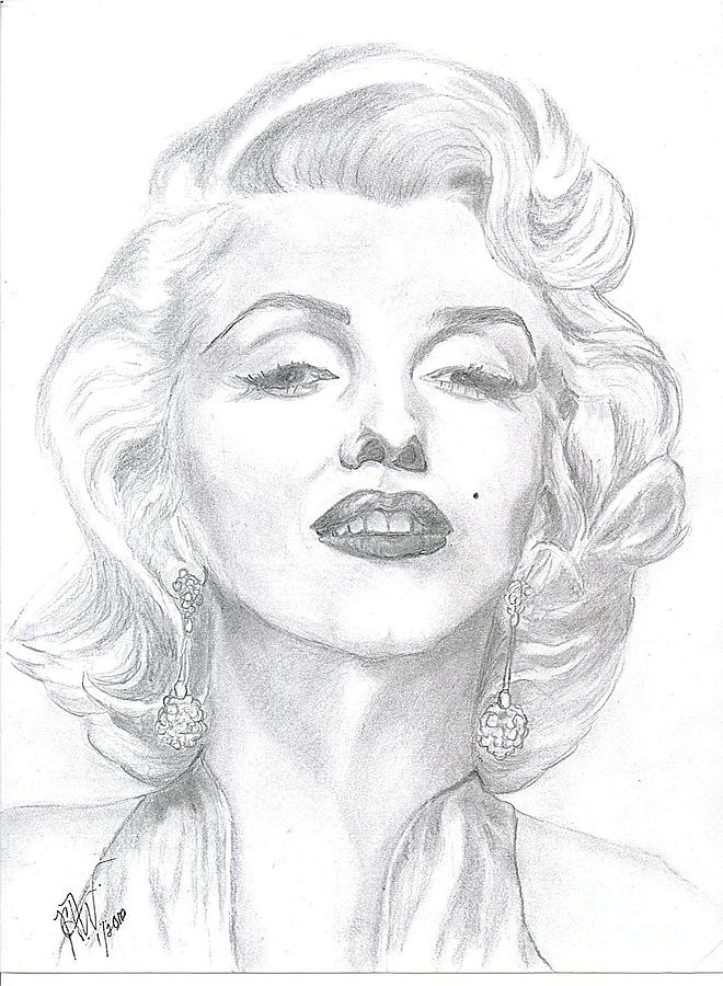 Marilyn  Drawing by Carol Wisniewski