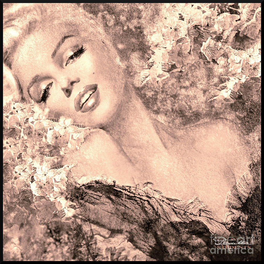 Theo Danella Painting - Marilyn Cherry Blossom, b sepia by Theo Danella