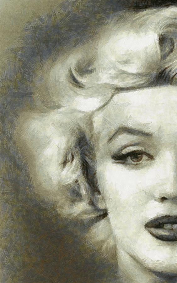 Marilyn Face Off By Mary Bassett Drawing
