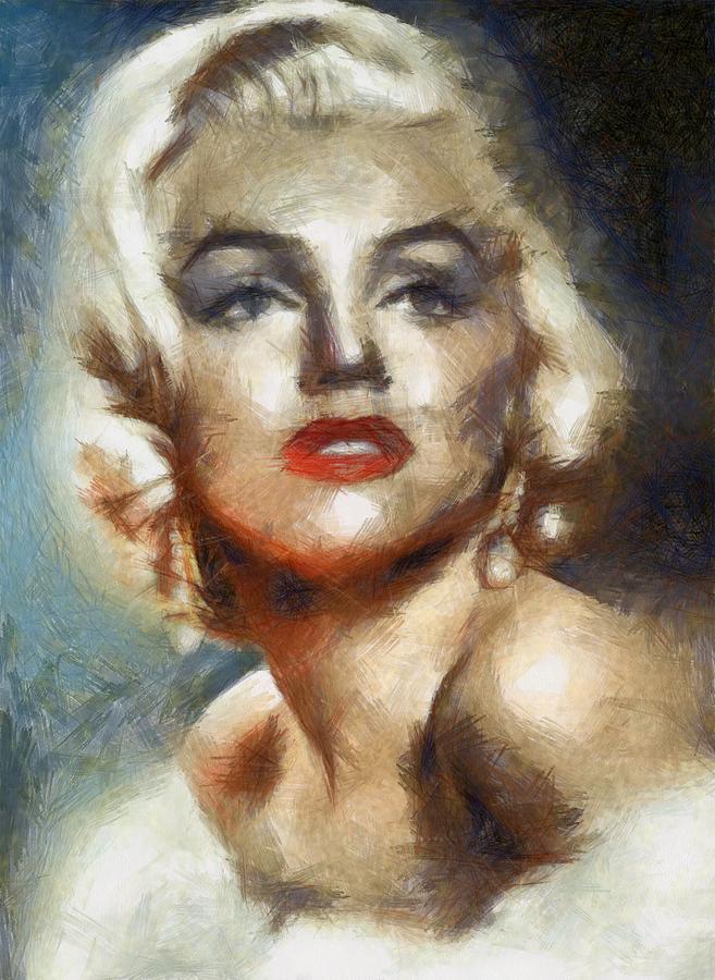 Marilyn Glamour By Mary Bassett Drawing