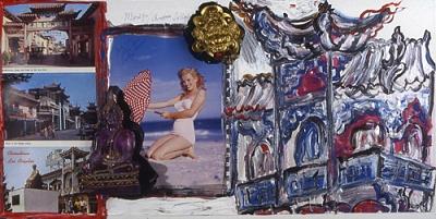 Assemblage Painting - Marilyn In Chinatown by Simone Gad Assemblage Painting - Marilyn In Chinatown by Simone Gad