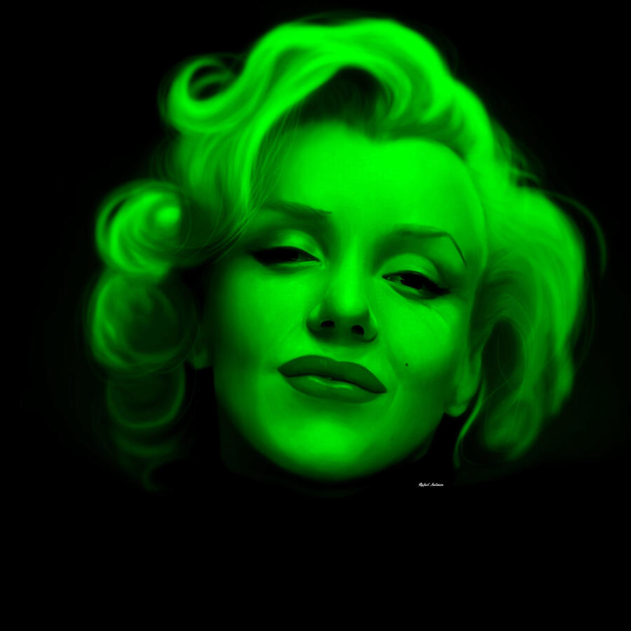 Marilyn Monroe in Green. Pop Art Digital Art by Rafael Salazar