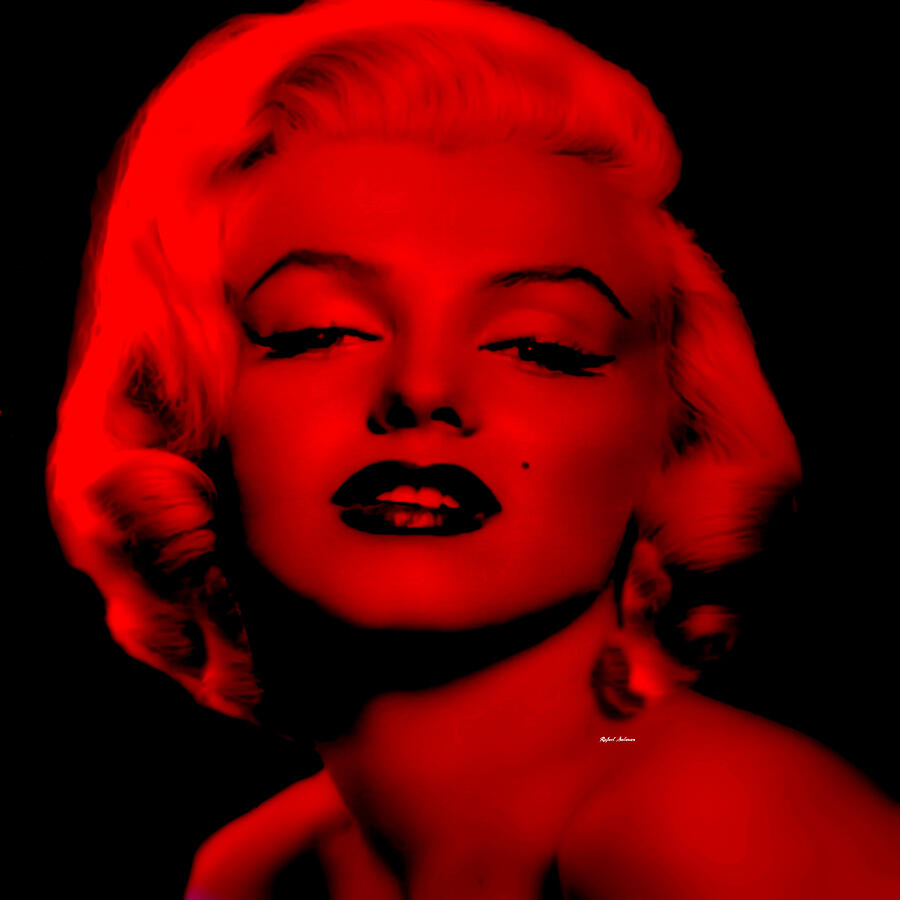 Marilyn Monroe in Red. Pop Art Digital Art by Rafael Salazar