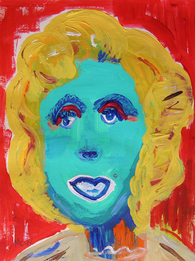 Marilyn M -Pink Shadow Painting by Mary Carol Williams