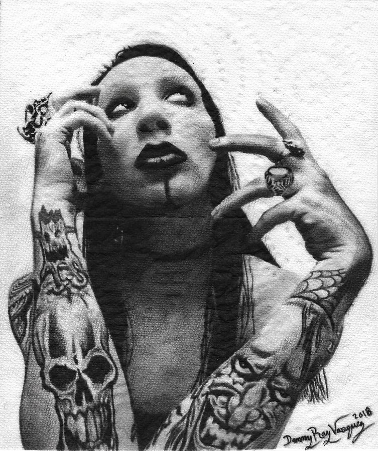 Marilyn Manson Mixed Media - Marilyn Manson by Danny Ray Vasquez Marilyn Manson Mixed Media - Marilyn Manson by Danny Ray Vasquez