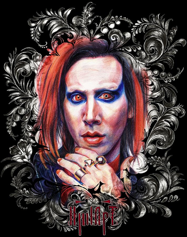 Marilyn Manson Drawing by Inna Volvak