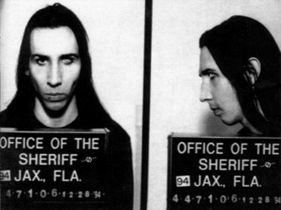 Marilyn Manson Mug Shot Horizontal Photograph by Tony Rubino