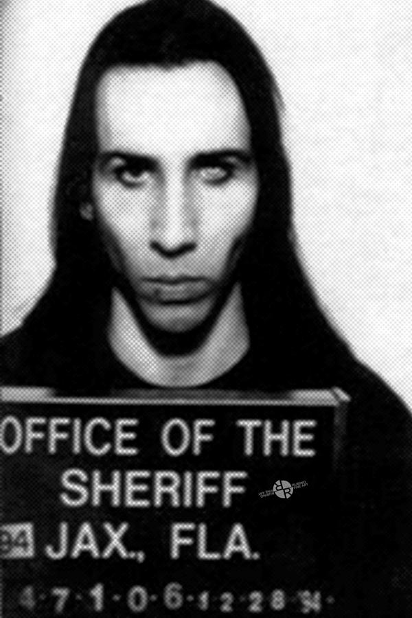 Marilyn Manson Photograph - Marilyn Manson Mug Shot Vertical by Tony Rubino