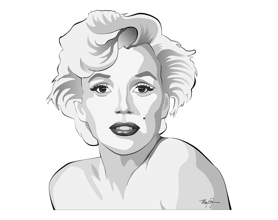 Marilyn Digital Art by Mary Zins