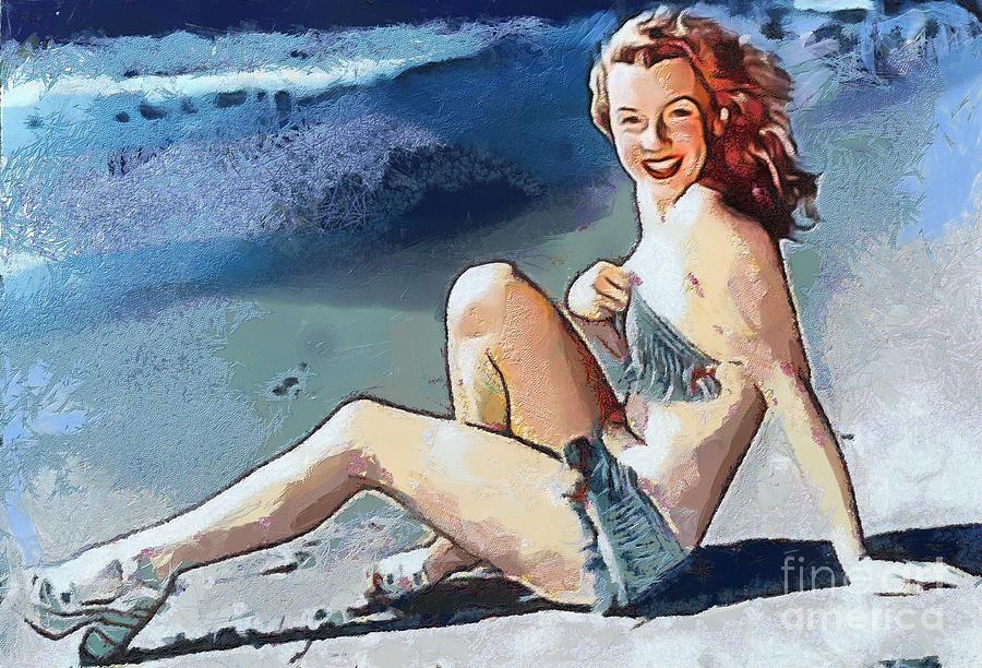 Cover Painting - Marilyn Mermaid Fragmented by Catherine Lott