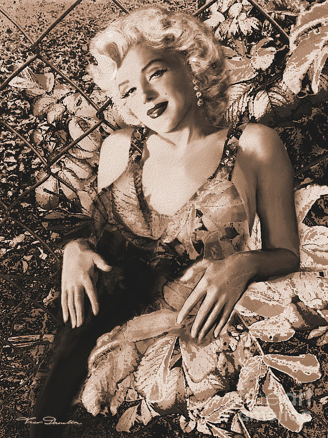 Marilyn Monroe 126 a sepia Painting by Theo Danella