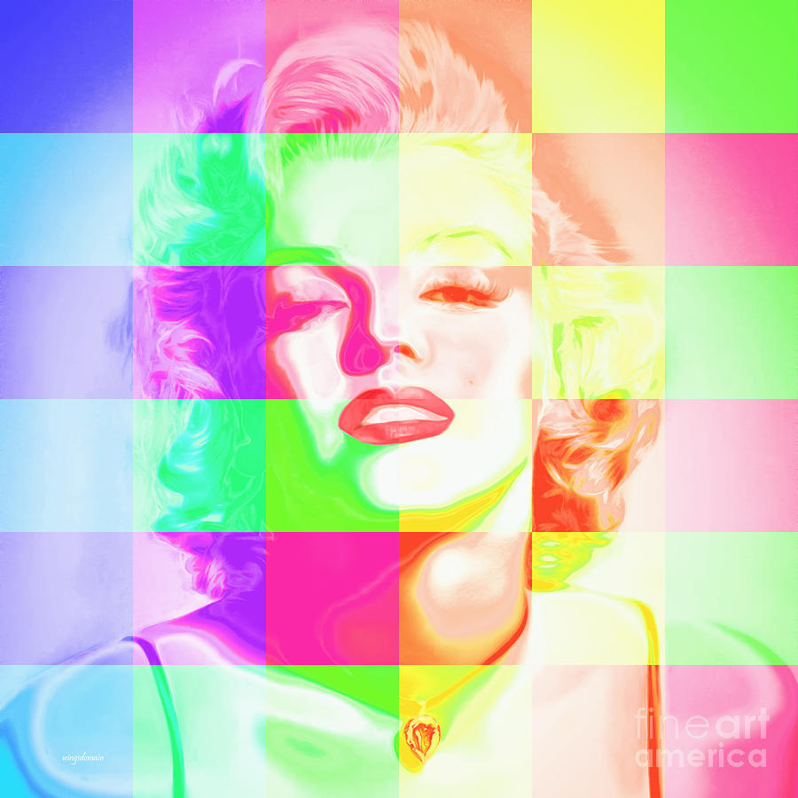 Marilyn Monroe 20160104 color squares Photograph by Wingsdomain Art and Photography