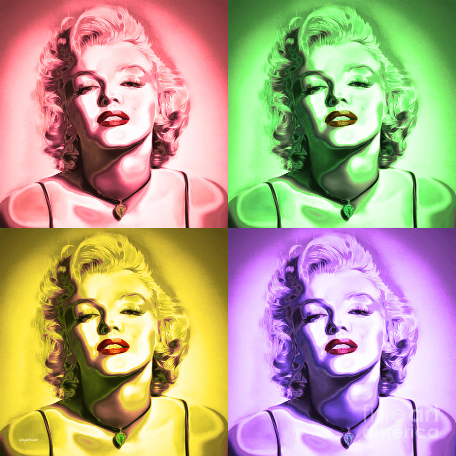 Marilyn Monroe Photograph - Marilyn Monroe 20160104 four squares by Wingsdomain Art and Photography