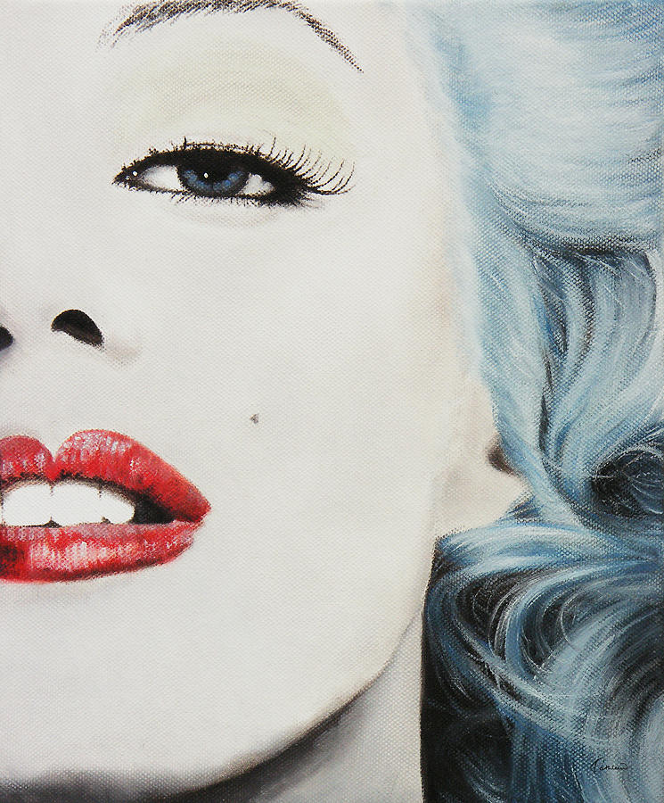 Pretty Woman Movie Painting - Marilyn Monroe Blue by Kathleen Wong