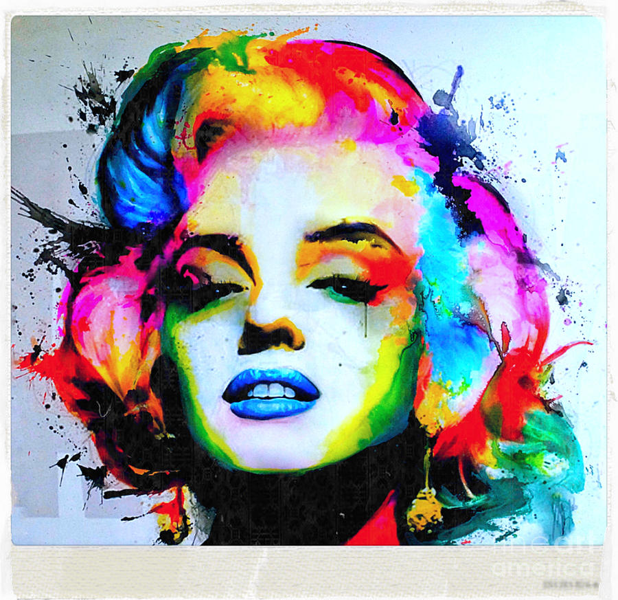 Marilyn Monroe - Film Cut - Colourful Painting by Felix Von Altersheim