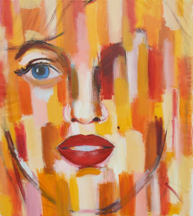 Marilyn Monroe /abstract colorful painting of Marylin Monroe blue eyes Painting by Habib Ayat