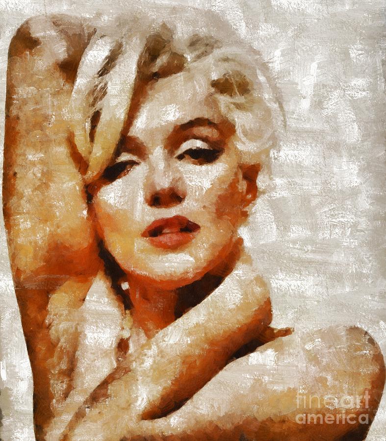 Marilyn Monroe, Hollywood Legend By Mary Bassett Painting