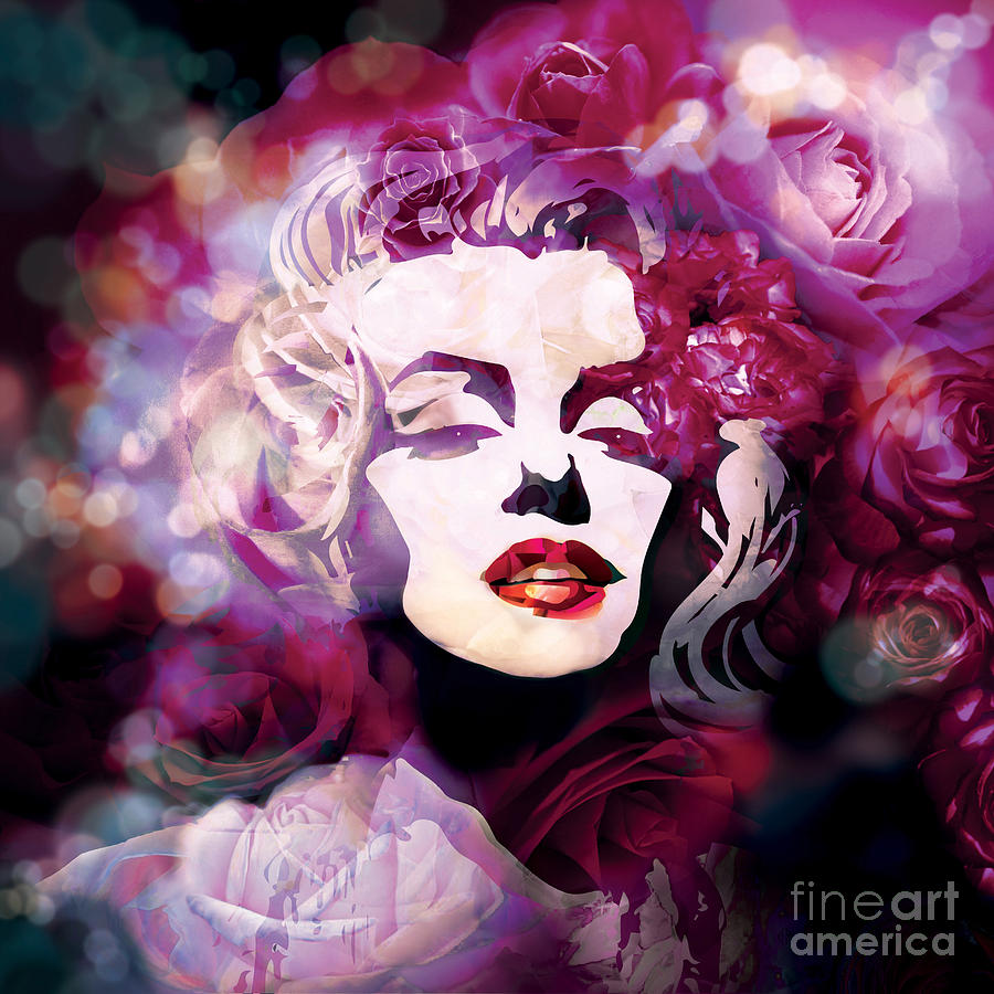 Marilyn Monroe In Purple Colors Digital Art