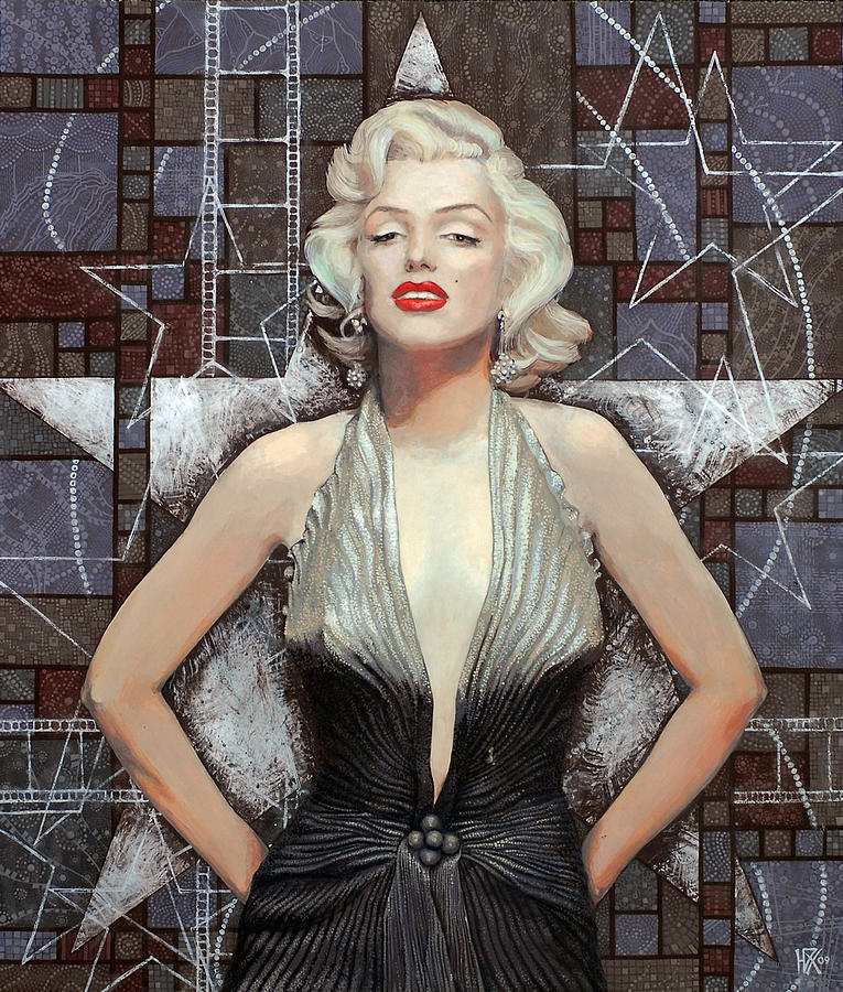 Marilyn Monroe Painting - Marilyn Monroe, Old Hollywood, celebrity art, famous woman, brightest blonde  by Julia Khoroshikh