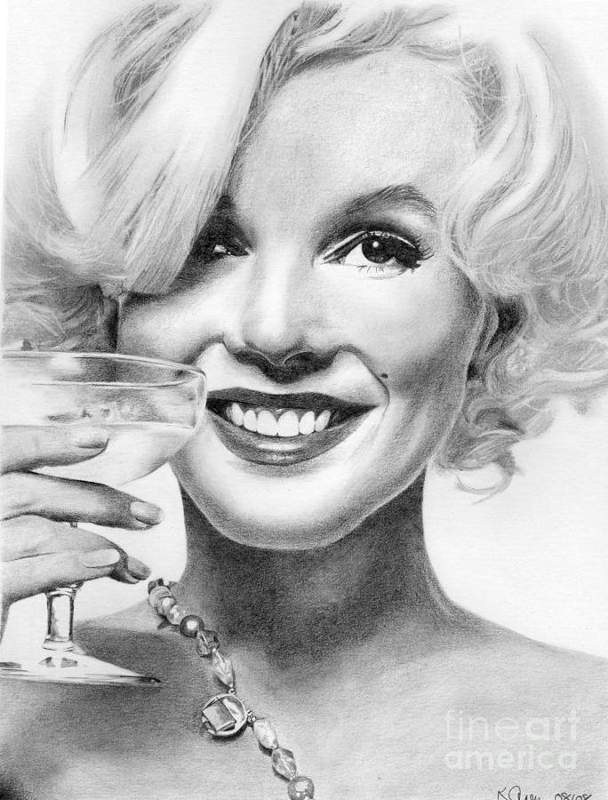 Marilyn Drawing - Marilyn Monroe by Karen Townsend
