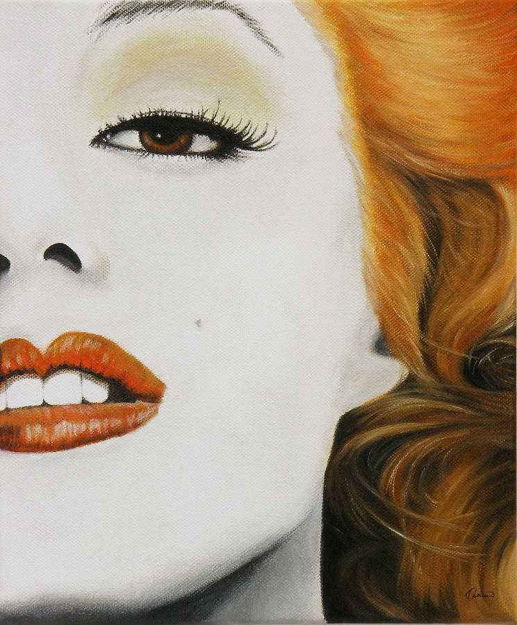 Pretty Woman Movie Painting - Marilyn Monroe Orange by Kathleen Wong