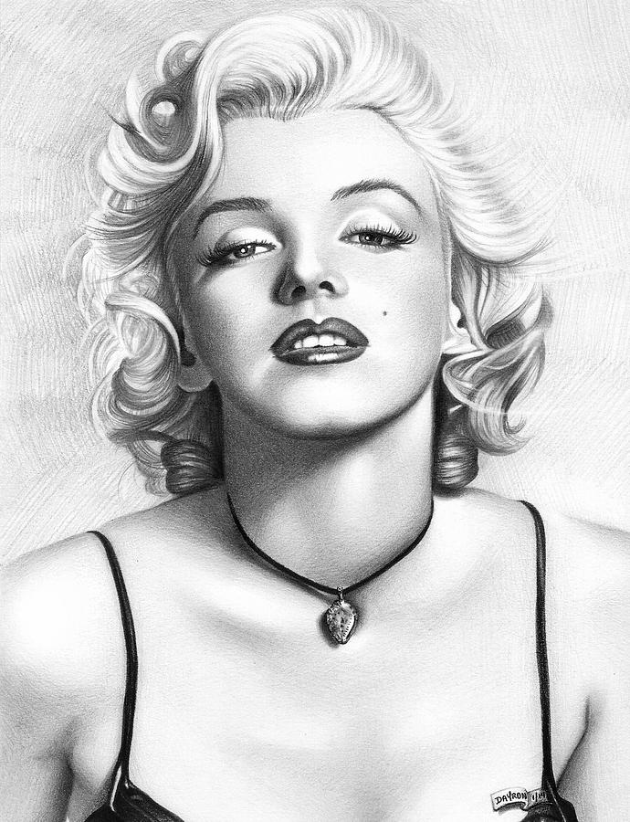 Marilyn Monroe Pencil and Charcoal Drawing by Movie Poster Prints