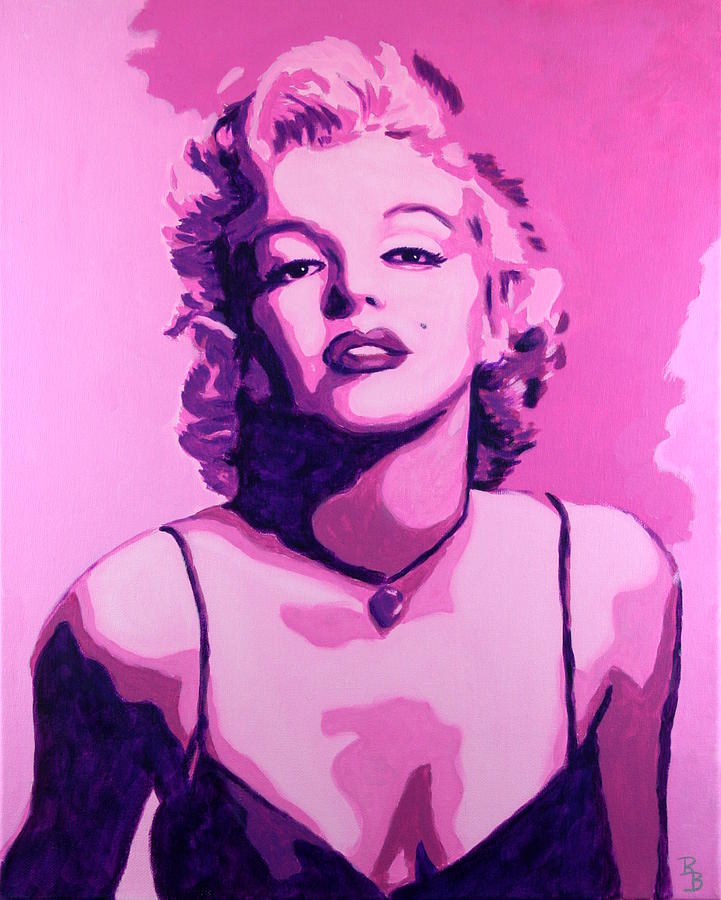 fluctueren Bliksem Ambtenaren Marilyn Monroe - Pink Painting by Bob Baker - Fine Art America