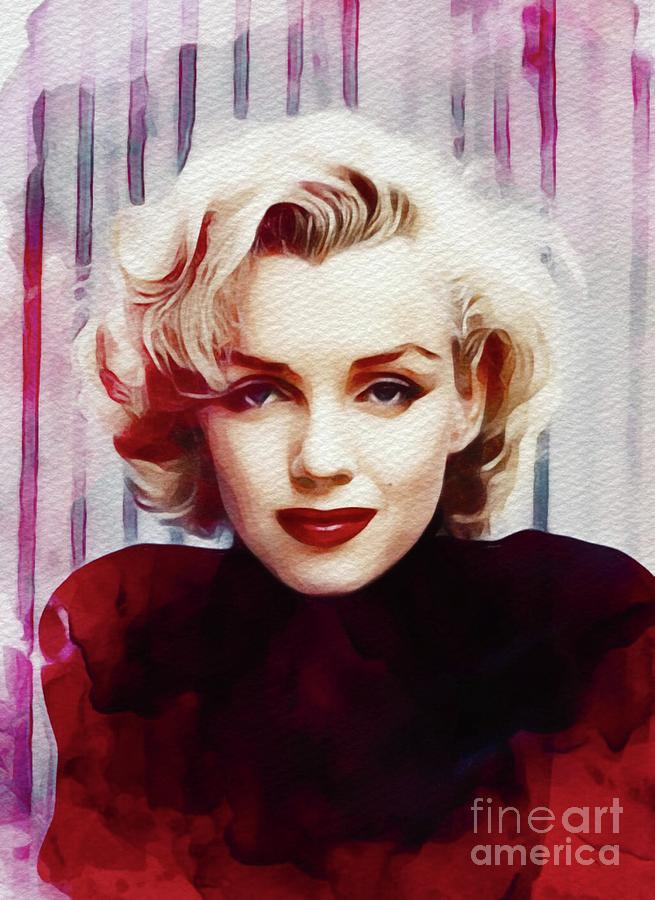 Hollywood Painting - Marilyn Monroe, Pinup and Actress by Esoterica Art Agency
