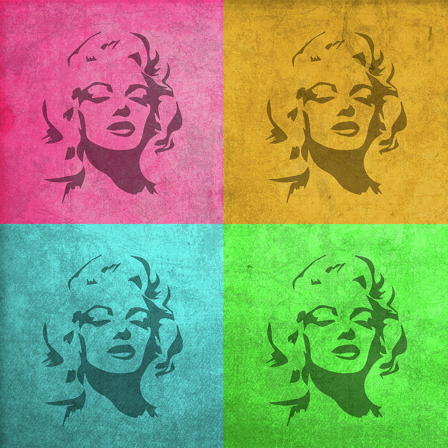 Marilyn Monroe Mixed Media - Marilyn Monroe Pop Art Colorful Quadrants Retro by Design Turnpike